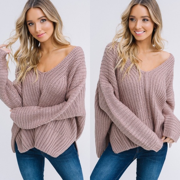 felicias Sweaters - NWT Mocha V-Neck Sweater